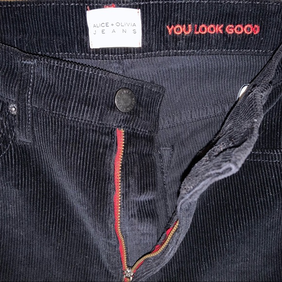 Alice and Olivia Good High Rise Ankle Skinny Black Corduroy –– NWT - Picture 7 of 14